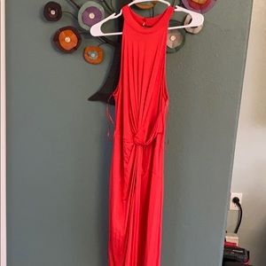 Astr red high neck dress